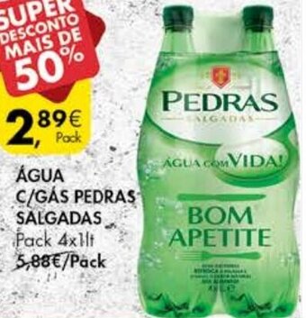 Pingo Doce Água c/Gás Pedras Salgadas 4x1lt promoção