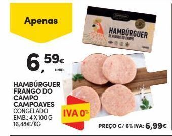 Continente Bom dia Hambúrguer de frango promoção