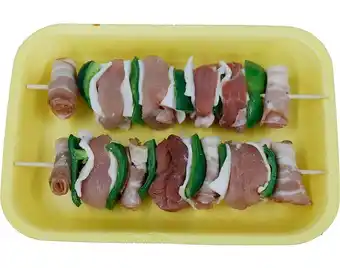 Auchan Espetadas porco/ perú bacon kg promoção