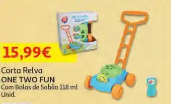 Auchan Corta relva one two fun c/ bolas sabão 118ml promoção