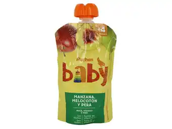 Saqueta fruta auchan baby maçã pêssego pêra 120g