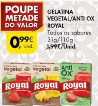 Pingo Doce Gelatina Vegetal/Anti Ox Royal 31g/110g promoção