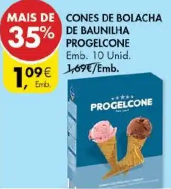 Pingo Doce Cones de Bolachas de Baunilha Progelcone 10 Unid promoção