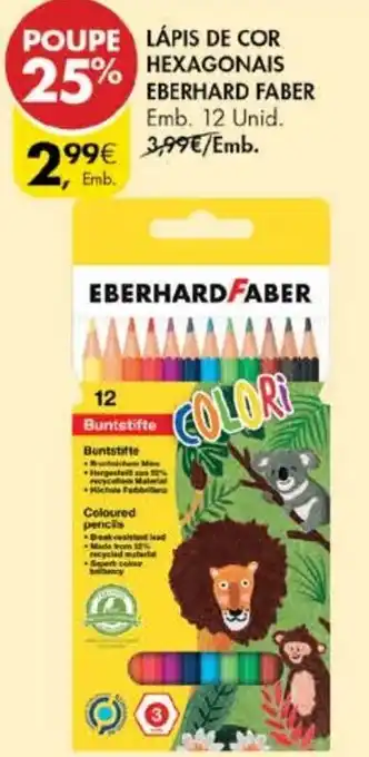 Pingo Doce Lápis de Cor Hexagonais Eberhard Faber 12 Unid promoção