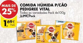 Pingo Doce Comida Húmida P/Cão Pedigree Vital 4x100g promoção