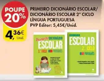 Pingo Doce Primeiro Dicionário Escolar/ Dicionário Escolar 2° Ciclo Língua Portuguesa promoção