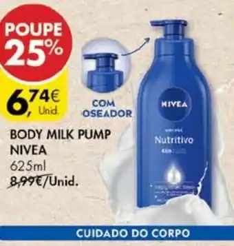 Pingo Doce Nivea Body Milk Pump 625ml promoção