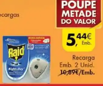 Pingo Doce Night & Day Melgas & Mosquitos Raid Recarga 2 Unid promoção