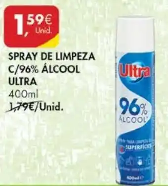Pingo Doce Spray de Limpeza C/96% Álcool Ultra 400ml promoção