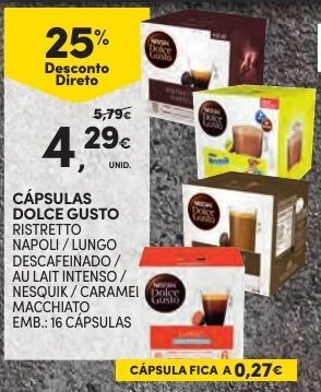 Continente Cápsulas Dolce Gusto promoção