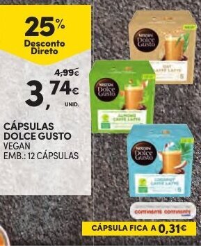 Continente Cápsulas Dolce Gusto promoção