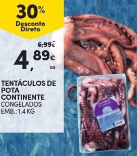 Continente Tentáculos de Pota Continente 1,4kg promoção