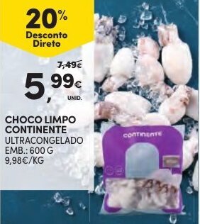Continente Choco Limpo Continente 600g promoção