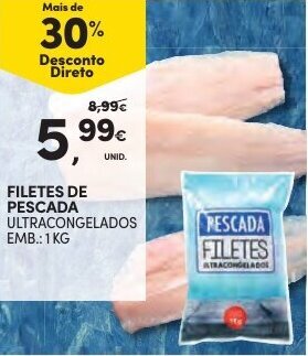 Continente Filetes de Pescada 1kg promoção