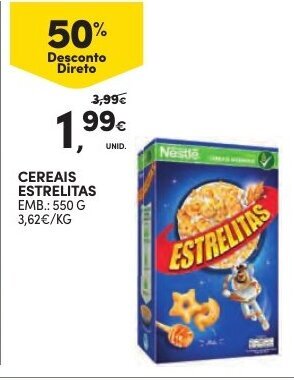 Continente Cereais Estrelitas 550g promoção