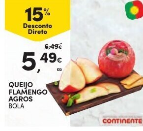 Continente Queijo Flamengo Agros Bola promoção