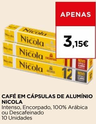 El Corte Inglés Cápsulas de café nicola promoção