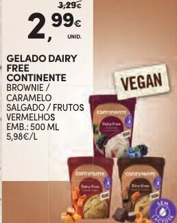 Continente Gelado Dairy Free Continente 500ml promoção