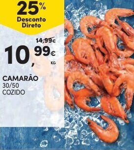 Continente Camarão 30/50 Cozido promoção