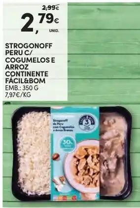 Strogonoff Peru C/ Cogumelos e Arroz Continente Fácil & Bom 350g