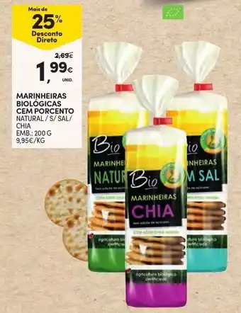 Continente Marinheiras Bio Lógicas cem Porcento 200g promoção