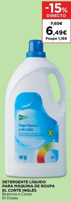 El Corte Inglés Detergente líquido el corte inglés promoção
