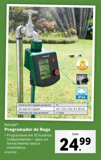 Lidl Programador de irrigação parkside promoção