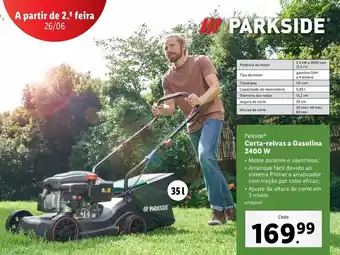 Lidl Cortador de grama parkside promoção