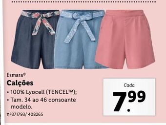 Lidl Calções promoção