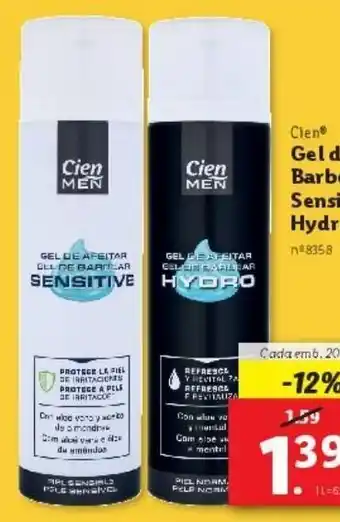 Lidl Gel de barbear cien promoção
