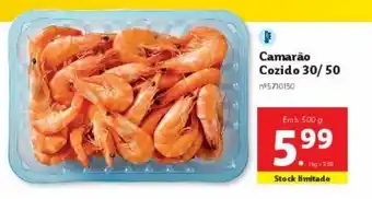 Lidl Camarão cozido promoção