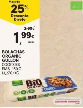 Continente Bolachas Organic 150g promoção