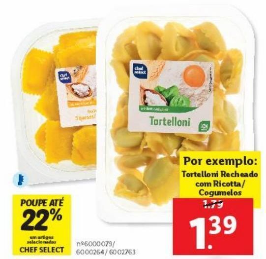 Promoção Tortellini chef select em Lidl