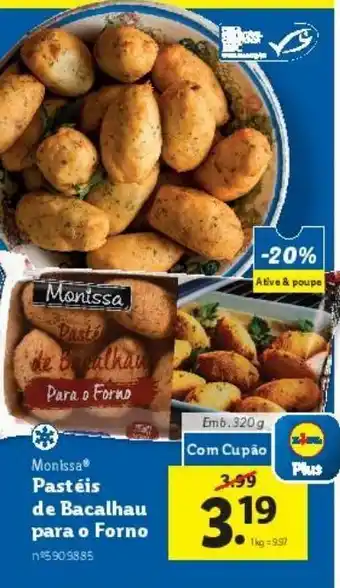 Lidl Pastel de bacalhau monissa promoção