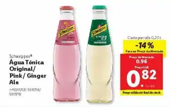 Lidl Água tônica schweppes promoção