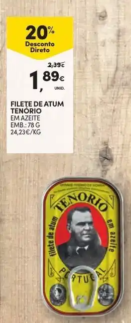 Continente Filete de Atum Terório 78g promoção