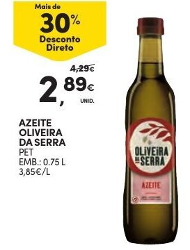 Continente Azeite Oliveira da Serra 0,75L promoção