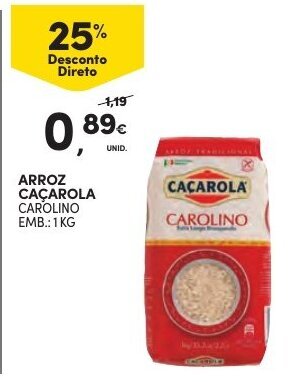 Continente Arroz Caçarola 1kg promoção