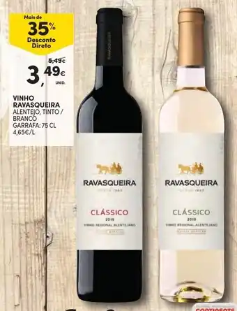 Continente Vinho Ravasqueira 75cl promoção