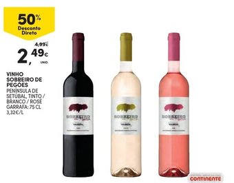 Continente Vinho Sobreiro de Pegões 75cl promoção