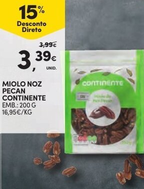 Miolo Noz Pecan Continente 200g