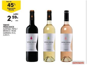Continente Vinho Pêra Doce 75cl promoção