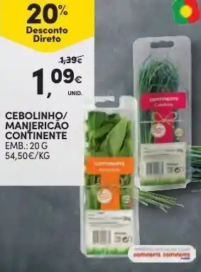 Continente Cebolinho/Manjericáo Continente 20g promoção