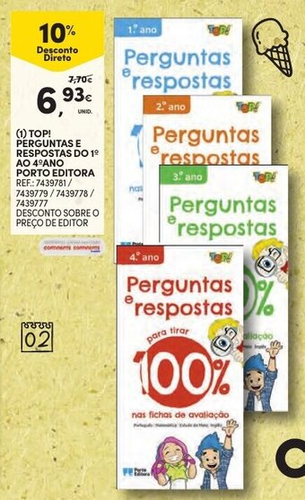 Continente Top! Perguntas e Respostas do 1° ao 4°ano Porto Editora promoção