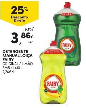 Continente Detergente Manual Loiça Fairy 1,410L promoção