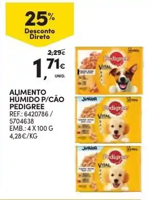 Continente Alimento Húmido P/Cão Pedigree 4x100g promoção
