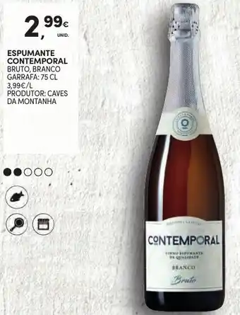 Continente Espumante Contemporal Bruto Baranco 75cl promoção
