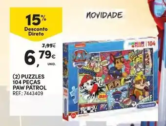 Continente Puzzles 104 Peças Paw Patrol promoção