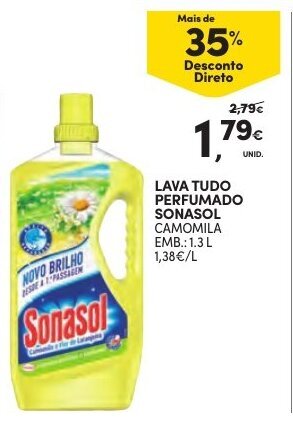 Continente Lava Tudo Perfumado Sonasol 1,3L promoção