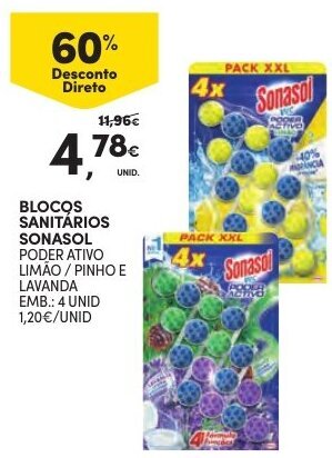 Continente Blocos Sanitarios Sonasol 4 Unid promoção